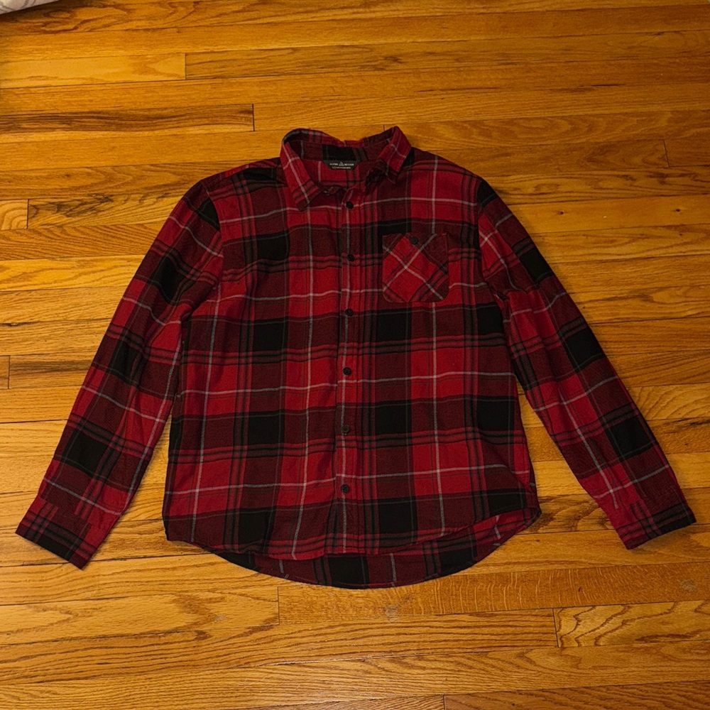 ✨2/$20 Men’s Alpine Design Flannel Shirt Large Red/Black Plaid Outdoor